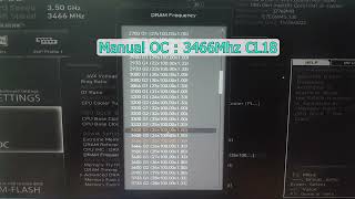 RAM Manual OC to 3466MhzCL18  CMK16GX4M1E3200C16  Corsair Vengeance LPX 16GB2 3200Mhz [upl. by Ahtiekal]