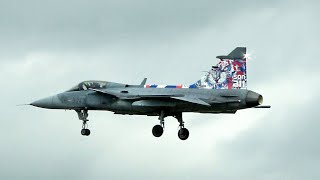 🇨🇿 Listen to This Czech Saab Gripen Jet Over RIAT 2024 [upl. by Acirat]