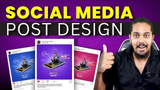 Social Media Post Design Tutorial in Hindi 2024  Instagram Post Design [upl. by Hyacintha550]