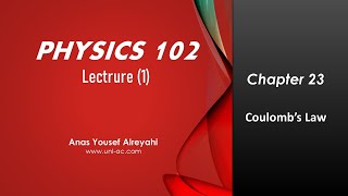 Physics102  ONLINE Lectures  Lecture 1 [upl. by Atiner636]