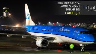 KLM Business Class Full Flight  Leeds Bradford to Amsterdam  Embraer E190 Sunrise FlightNo ATC [upl. by Rhpotsirhc]