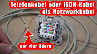 Telefonkabel mit 4 Adern als Netzwerkkabel benutzen  LANKabel 4 adrig aus ISDNKabel  Belegung [upl. by Ahsinyar]