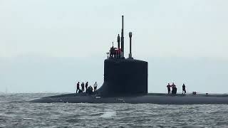 USS New Jersey SSN 796 maiden arrival to New Jersey 962024 [upl. by Ahsytal]