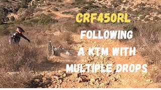 Crf450rl  Following A KTM on Downhill Single Track to Fireroad ktm500 dualenduro l [upl. by Eceirtal152]