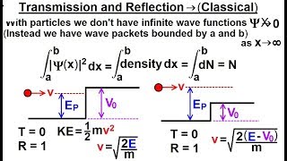 Physics  Ch 66 Ch 4 Quantum Mechanics Schrodinger Eqn63 of 92 Transmission vs ReflectionClassic [upl. by Wiese]