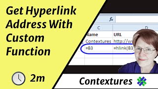 Create an Excel Function to Extract Hyperlink Address [upl. by Emad913]