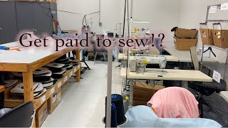 Working as a Seamstress at a Uniform Company  Vlog [upl. by Llerrej]