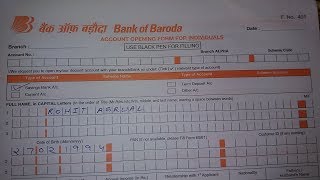 How to Fill Account Opening Form of Bank of Baroda in 2024  Simplified in Hindi [upl. by Kyd]