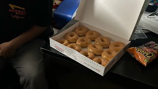 trying the free dozen doughnuts at krispy kreme gone sexual [upl. by Dlonra]