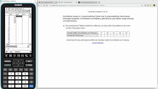 CASIO ClassPad II fxCP 400  Statistik Median Mittelwert Standardabweichung mit Häufigkeit [upl. by Adnalu446]
