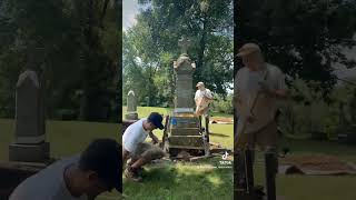 Grave of Bartholomew Foley 18141889 gravestone restoration cemetery timelapse graveyard [upl. by Sada]