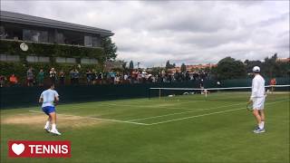 Roger Federer Training at Wimbledon 2017  Court Level View [upl. by Semajwerdna]