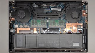 DELL XPS 15 9000 Series 9500 Complete Disassembly RAM SSD Upgrade Battery Screen Replacement Repair [upl. by Kone]