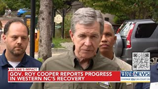 Gov Roy Cooper reports progress in western NCs recovery from Hurricane Helene [upl. by Carol]