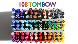 108 Tombow ABT Dual Brush Markers Sort Swatch and Complete List of Color Names [upl. by Chad]