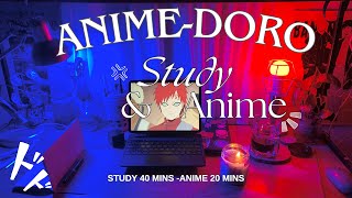 ANIMEDORO real time study with me with rain sounds 4020 mins [upl. by Ethel]