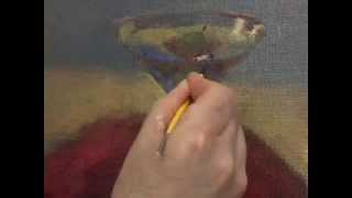 How to Paint a Martini Glass Oil Painting Glass Video Lesson Demo [upl. by Lienhard]