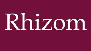 How to Pronounce Rhizom Rhizome Correctly in German [upl. by Woermer]