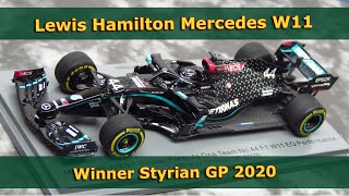 Lewis Hamilton  Mercedes W11  Winner Styrian GP 2020  Spark F1 143 model car review [upl. by Neirrad]