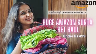 Amazon Kurta Set Haul Under Rs 499  Malayalam  Best OfficeCollege Wear [upl. by Yul]