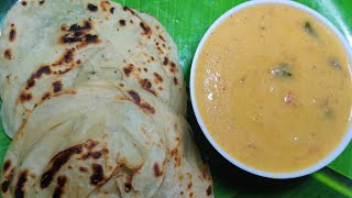 Parotta amp Empty Salna Recipe in Tamil  Soft amp Layered Parotta  Roadside Salna [upl. by Augustus]