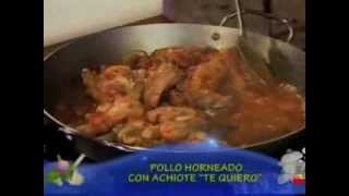 Receta del día Pollo horneado con achiote Gracias a El Club de la Chilena [upl. by Llyrrad]