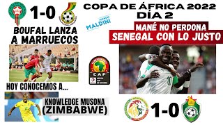 MARRUECOS Y SENEGAL GANAN CON APUROS Y OS PRESENTO A MUSONA DE ZIMBABWE COPA DE AFRICA 2022 [upl. by Harias]