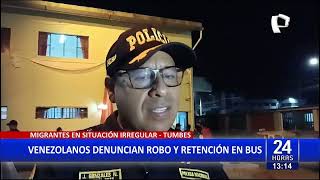 Tumbes bus interprovincial fue detenido por trasladar a migrantes de manera irregular [upl. by Cayla916]