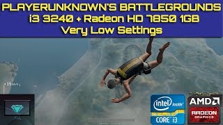 This is PlayerUnknowns Battlegrounds HD 7850 1GB GPU at Very Low Settings [upl. by Namrac]