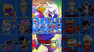 RANKING THE 21 NEW SKINS COMING TO BRAWL STARS PART 1 brawlstars silvermortis brawlstarsmusic [upl. by Tanny]