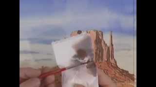 Arizona Butte  Watercolour Landscape Lesson [upl. by Hills]