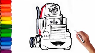 Drawing and coloring Mack from Lightning McQueen  Learn how to draw Mack [upl. by Tem]