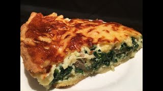 كيش بالسبانخ و جامبون الديك الرومي Recette Quiche Jambon et Épinards [upl. by Barnaba]