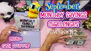 🌺 September Paycheck 2 🌺 Monthly Savings Challenges 🌺 1030 Cash Stuffed 🌺 Sinking Funds [upl. by Gretna]