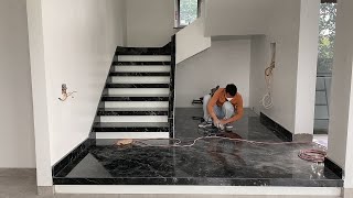 How do install a new style of granite stairs a new design for the stairs [upl. by Ical]