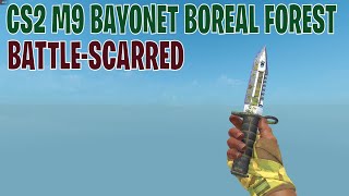 M9 Bayonet Boreal Forest BattleScarred  CS2 Skin Showcase 411 [upl. by Anirdnajela270]