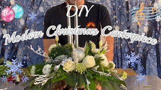 DIY Modern Christmas Centerpiece Tutorial  Festive Elegance for Your Holiday Table [upl. by Hakkeber]