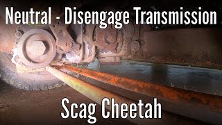 How to disengage the hydrostatic transmission Neutral on SCAG Cheetah lawn mower [upl. by Dempsey]