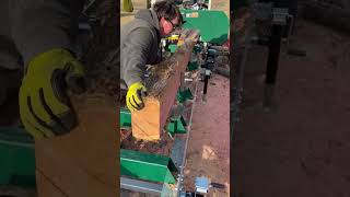 8 foot red cedar log on my woodlandmills HM126 Portable Sawmill [upl. by Akenaj]