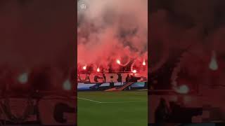 Ferencvarosi Fans light flares and display tifos Against Tottenham spurs ferencváros Fertot [upl. by Tuesday]