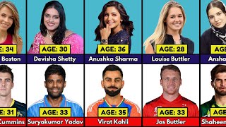 Famous Cricketers amp Their Wives AGE Comparison [upl. by Nilra463]