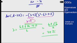 Differential Equations  Eigenvalues and Eigenvectors  Complex Example [upl. by Hallock]