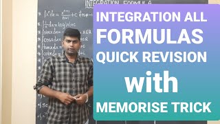 INTEGRATION ALL FORMULAS QUICK REVISION WITH MEMORISE TRICK AND BASICS class 12INTERMEDIATECBSC [upl. by Lainahtan714]