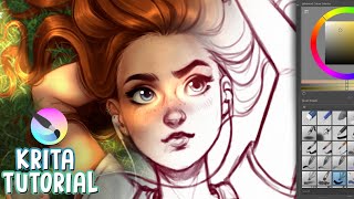 HOW TO PAINT IN KRITA 🎨✨ Digital Art Tutorial 2020 [upl. by Nurat]