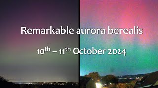 Remarkable aurora borealis display from Lancashire UK  Night of 1011 October 2024 [upl. by Iaoh]