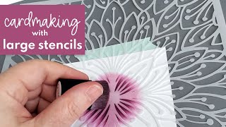 How to make BEAUTIFUL HANDMADE CARDS using LARGE stencils [upl. by Htbazile514]