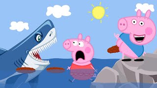 Fun Day at the Beach TRY NOT TO LAUGH  Peppa Pig Funny Animation [upl. by Omixam471]