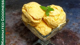 Mango Ice Cream Recipe  Homemade Ice Cream Only 4 ingredients by Marinated Goodness [upl. by Edina]