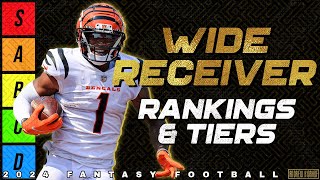 Top 36 Wide Receiver Rankings amp Tiers  2024 Fantasy Football [upl. by Elauqsap]