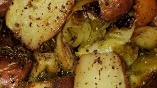 Roasted Brussel Sprouts and Red Potatoes [upl. by Remde]